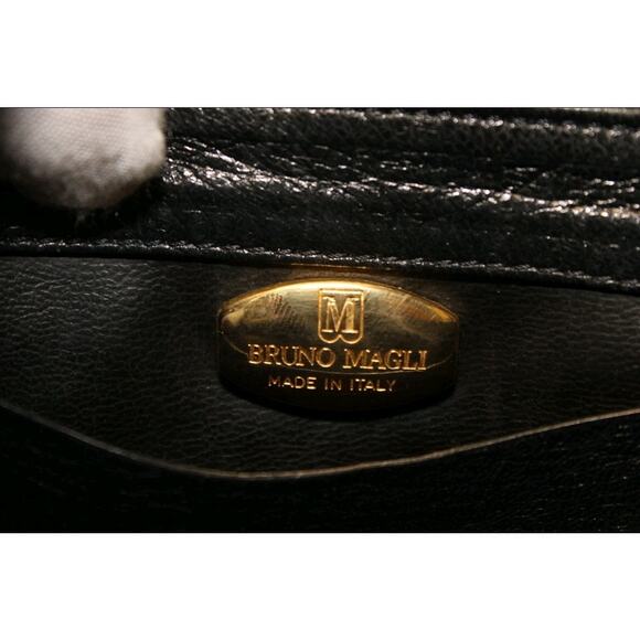 Bruno Magli Vintage Italy Made Womens Blue Suede Leather Satchel Shoulder Bag - Picture 14 of 15